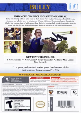 Bully- Scholarship Edition box cover back